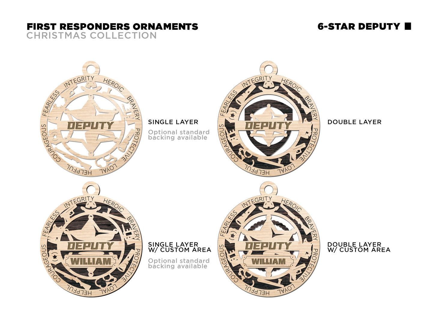 First Responder Ornaments (Customizable)