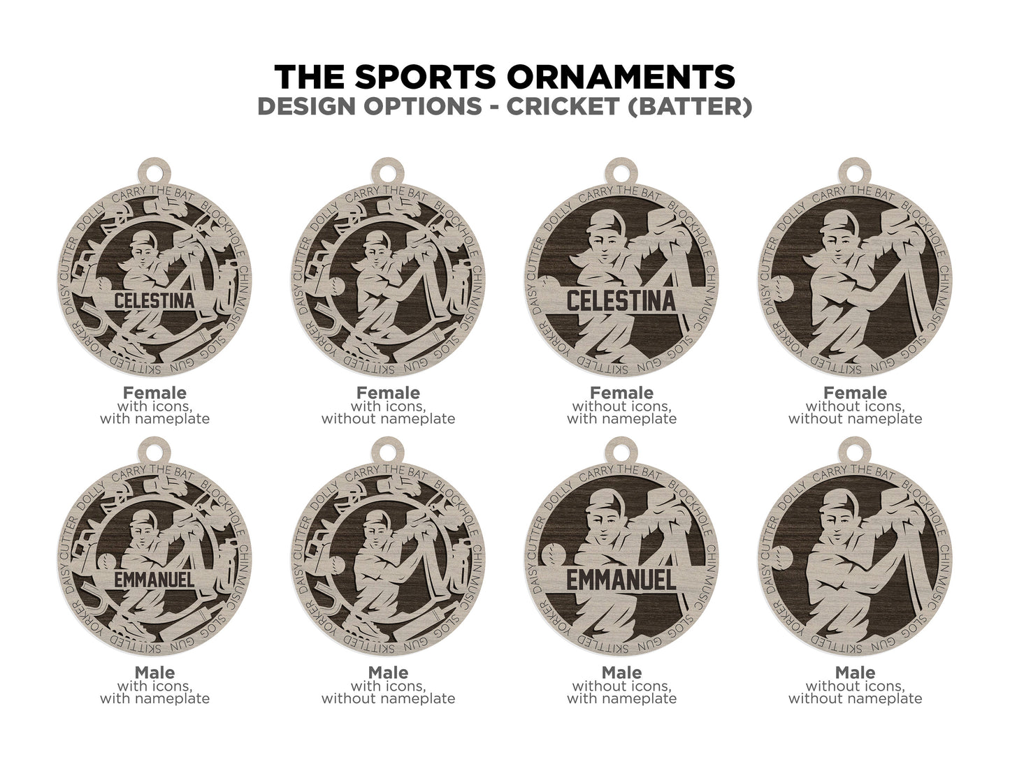 Sport Series Ornaments (Customizable)