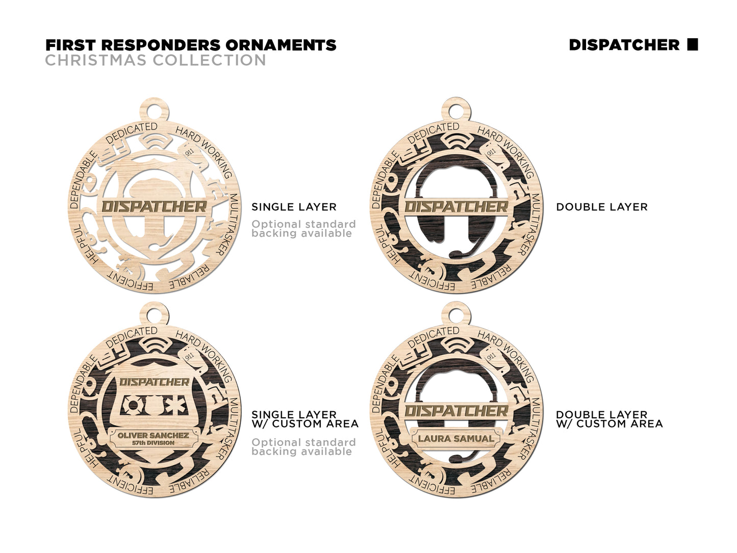 First Responder Ornaments (Customizable)
