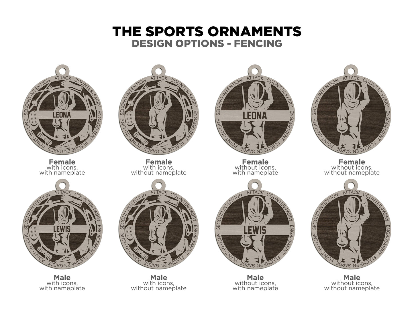 Sport Series Ornaments (Customizable)