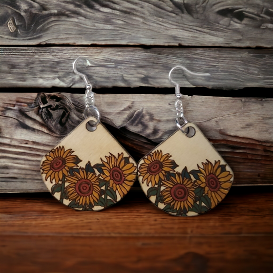 Sunflower Rounded Earrings