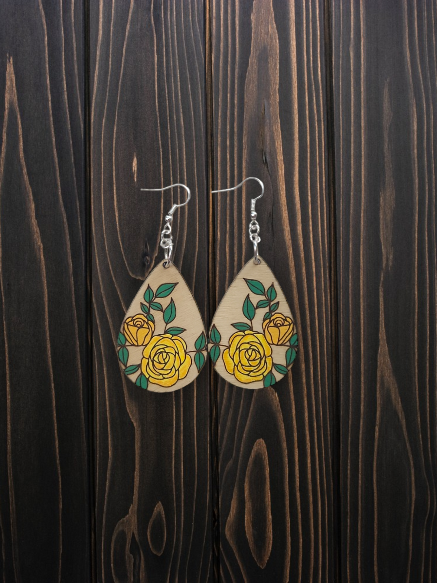 Dual Rose Teardrop Earrings