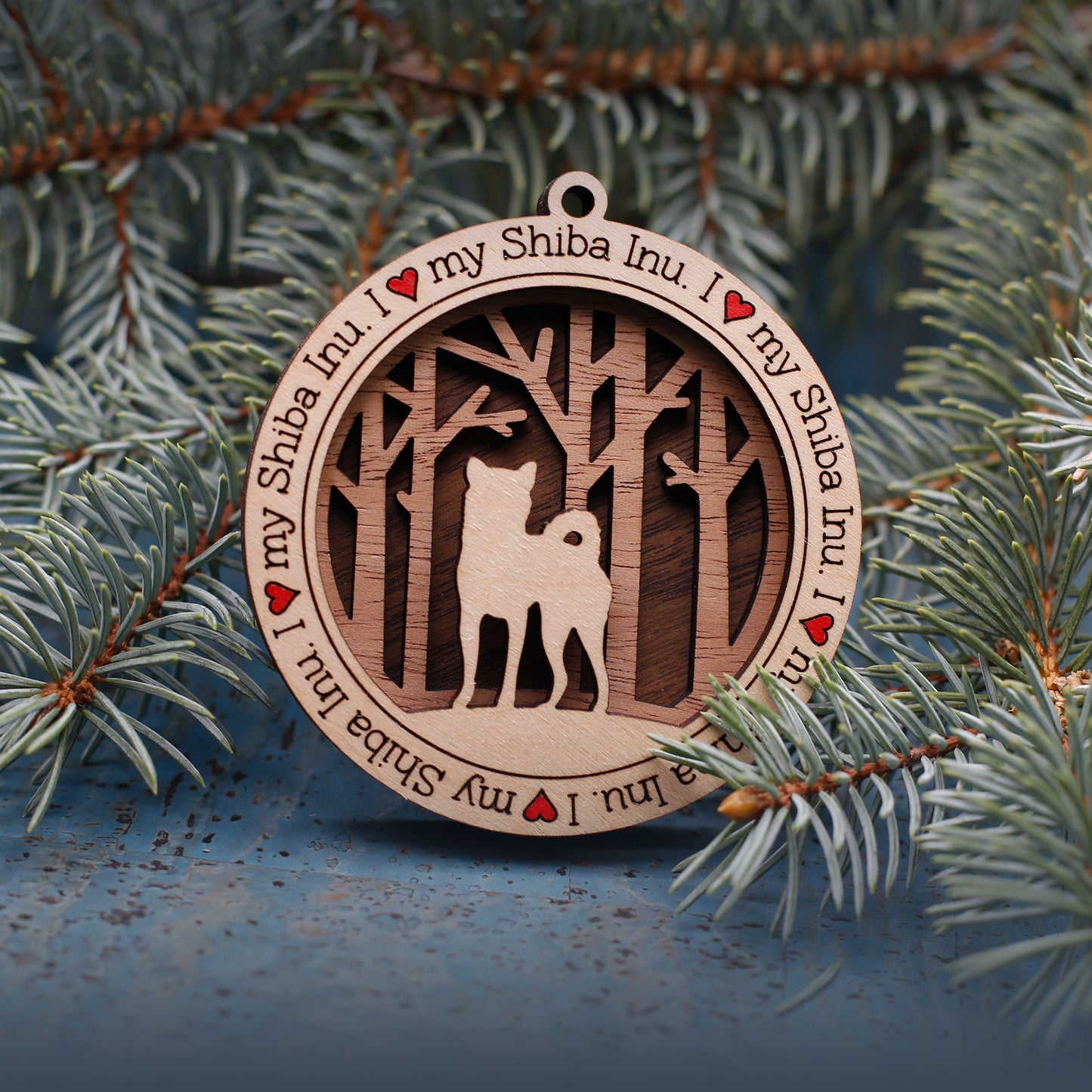 I Love My Dog Breed Ornament