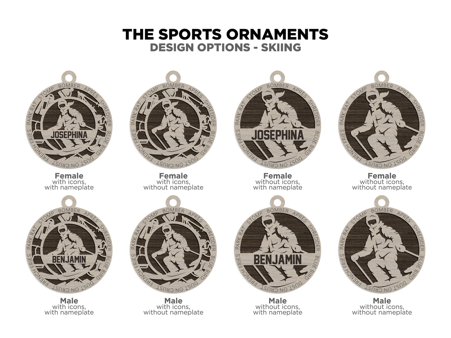 Sport Series Ornaments (Customizable)