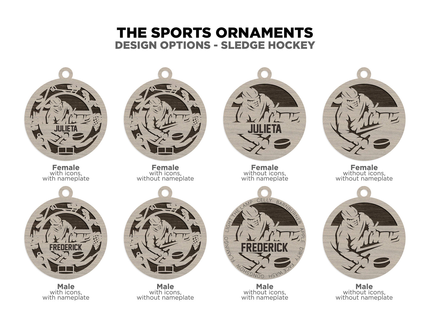 Sport Series Ornaments (Customizable)