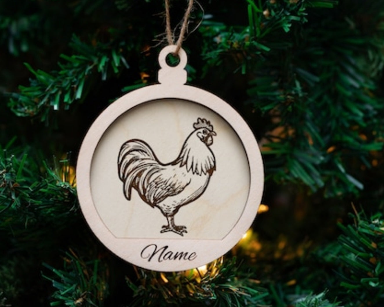 Embrace the Rustic Charm! Handmade, Engraved Wooden Farm Animal Ornaments