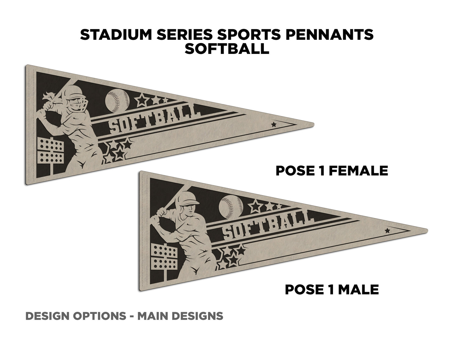 Stadium Series Sports Pennants-Softball (Customizable)