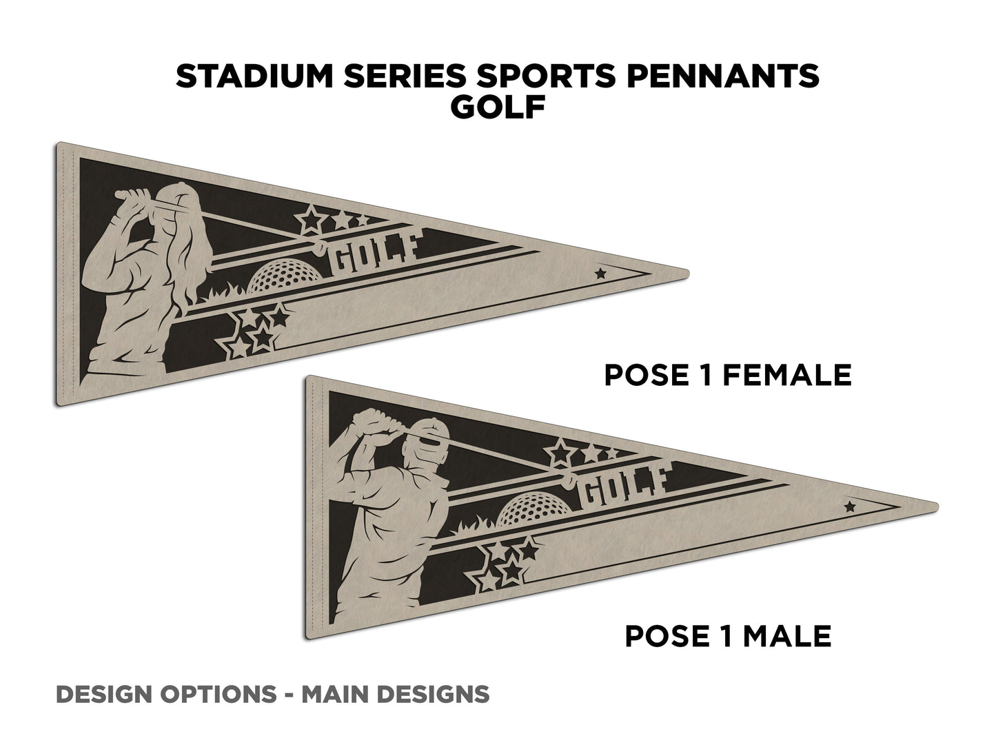 Stadium Series Sports Pennant-Golf (Customizable)