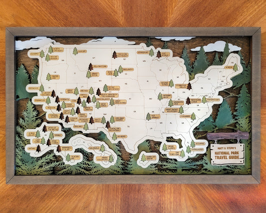 Travel Map-National Parks (Customizable)