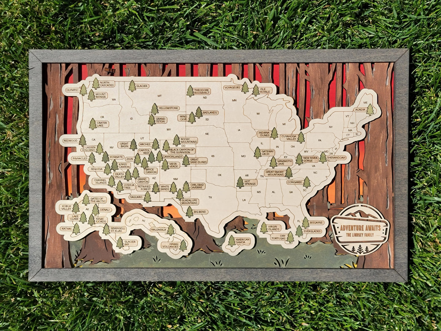 Travel Map-National Parks (Customizable)