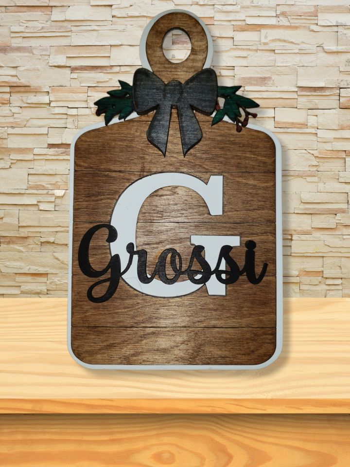 Handmade Decorative Initial/Name Cutting Board Sign