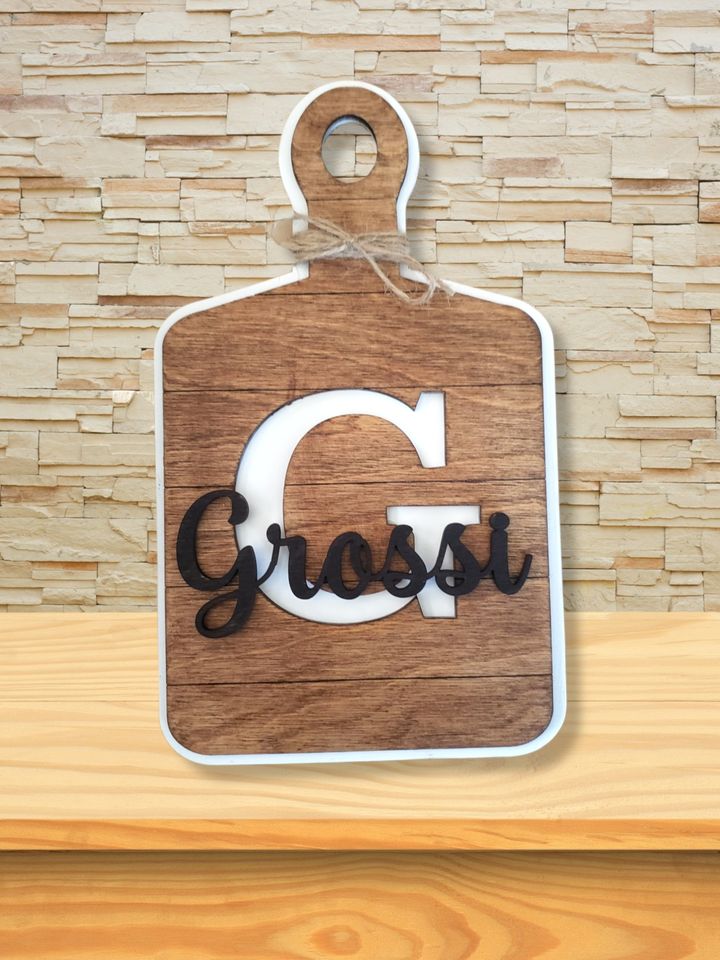 Handmade Decorative Initial/Name Cutting Board Sign