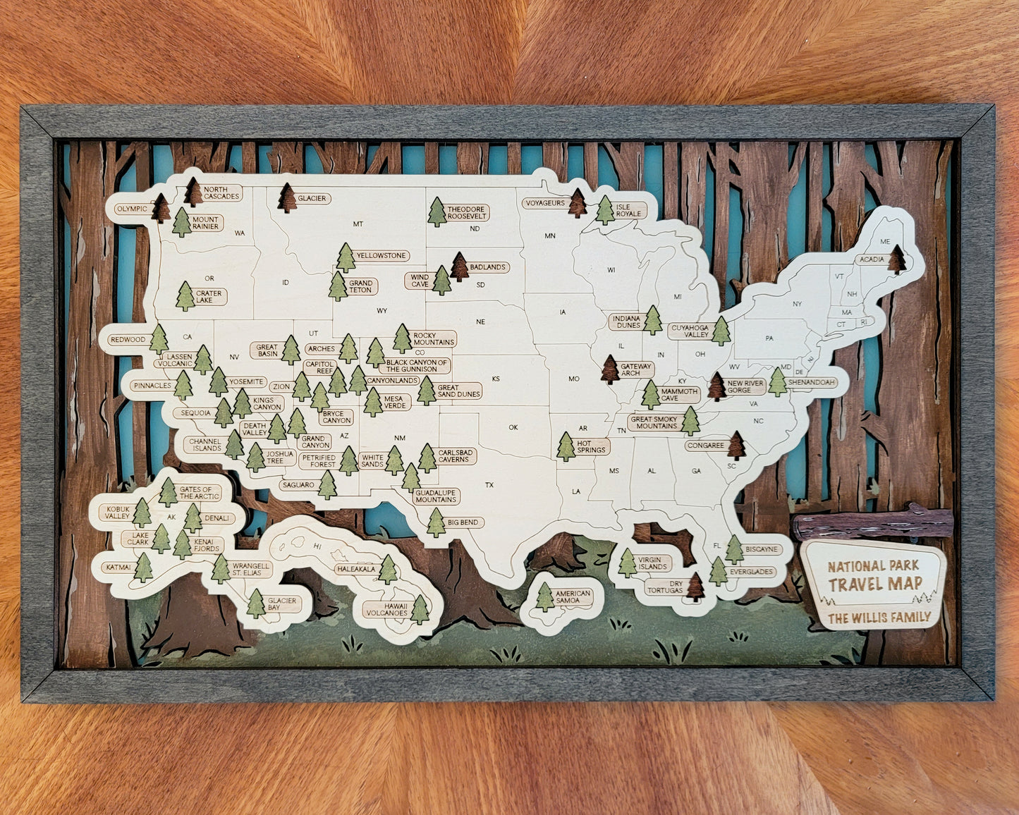 Travel Map-National Parks (Customizable)