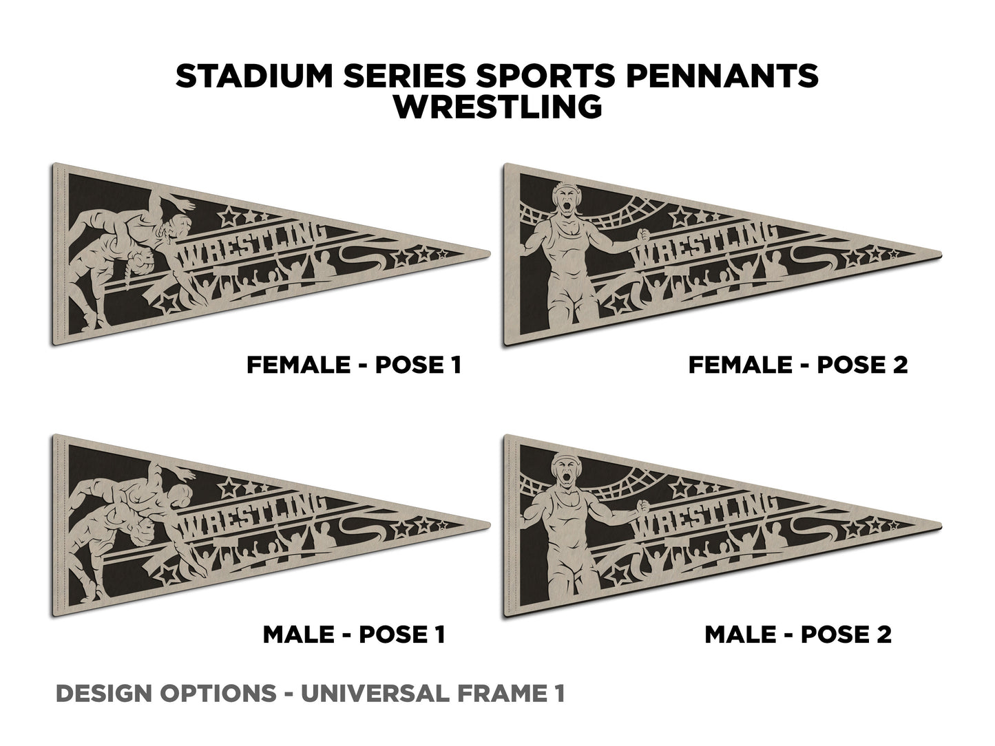 Stadium Series Sports Pennant-Wrestling (Customizable)