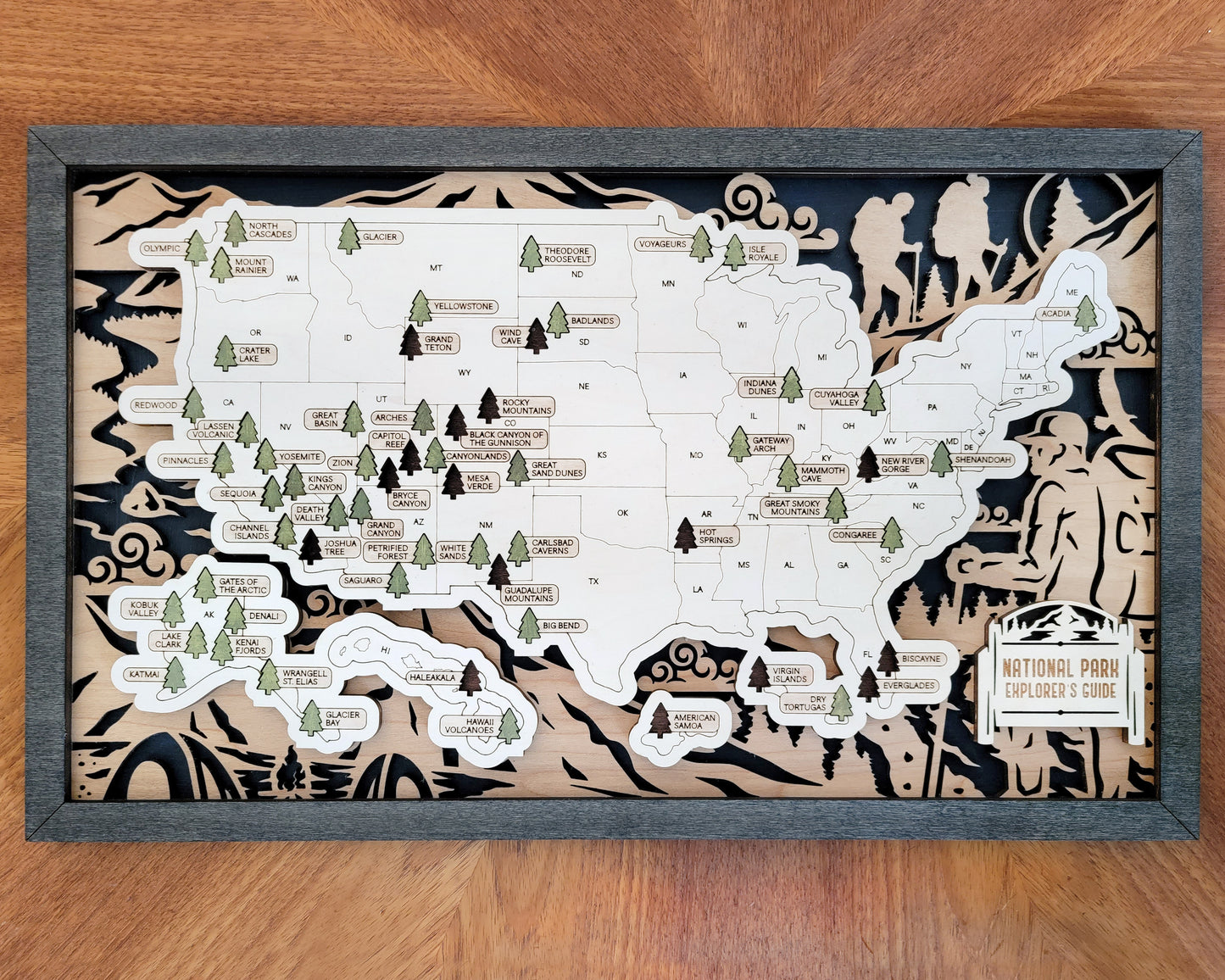 Travel Map-National Parks (Customizable)