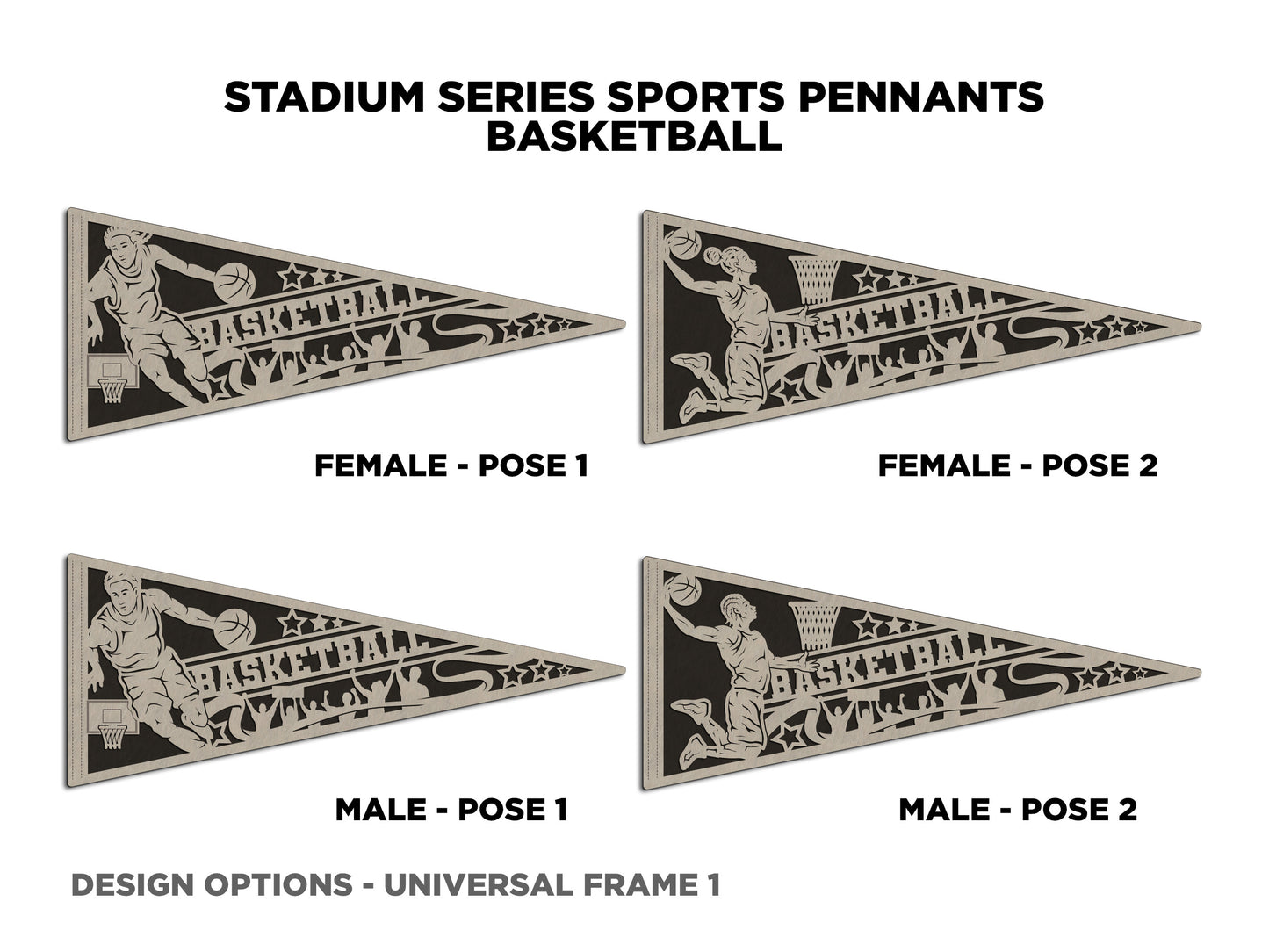 Stadium Series Sports Pennant-Basketball (Customizable)