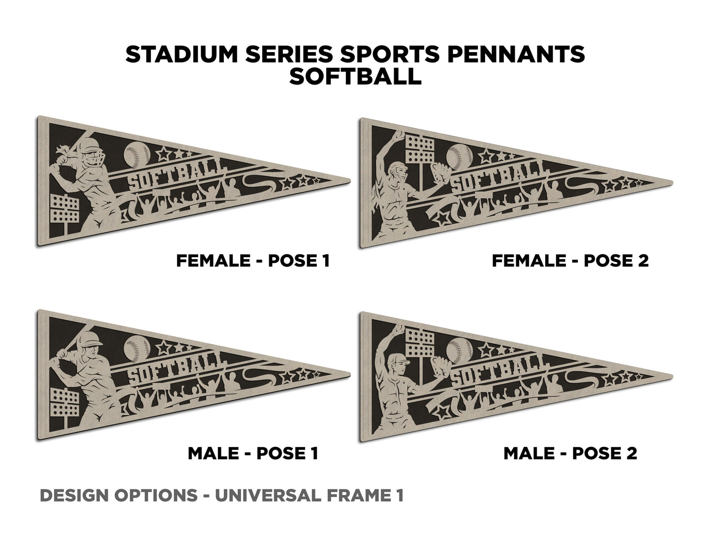 Stadium Series Sports Pennants-Softball (Customizable)