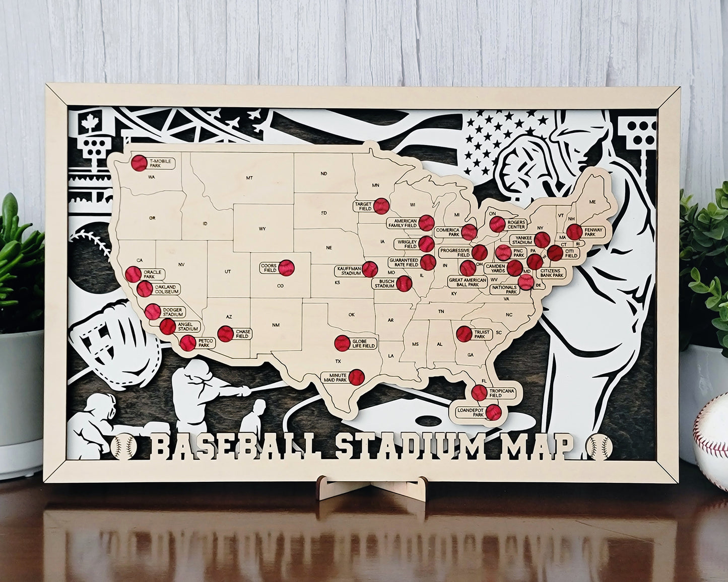 Travel Maps-Sports Stadiums (Customizable)