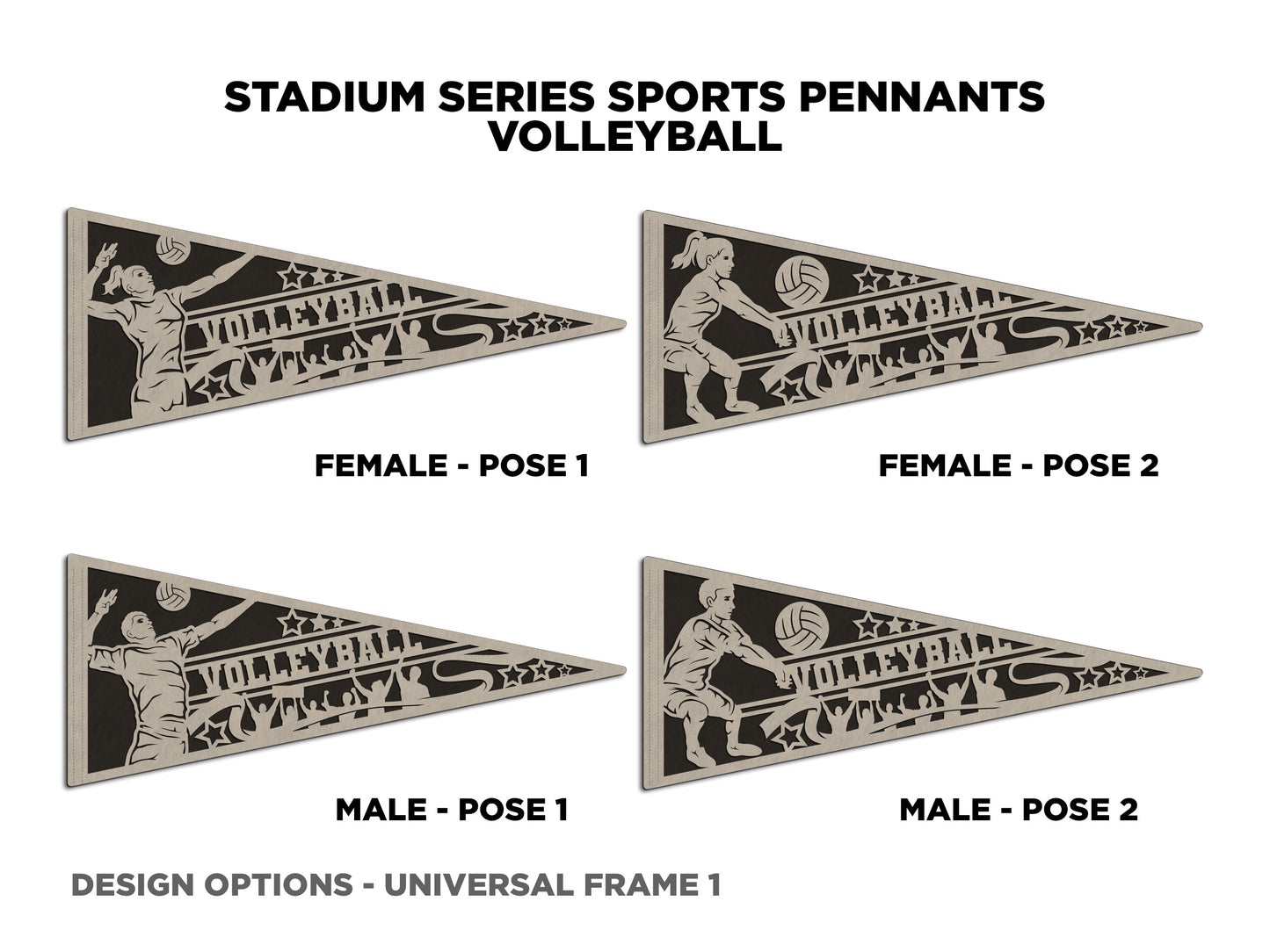 Stadium Series Sports Pennants-Volleyball (Customizable)