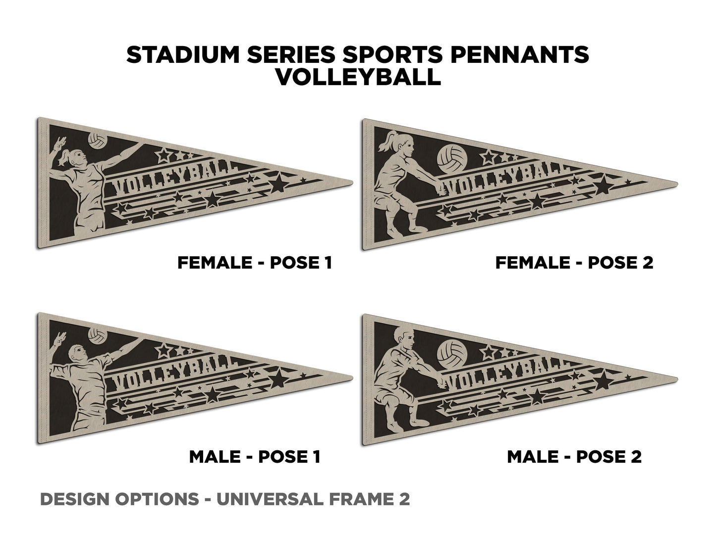 Stadium Series Sports Pennants-Volleyball (Customizable)