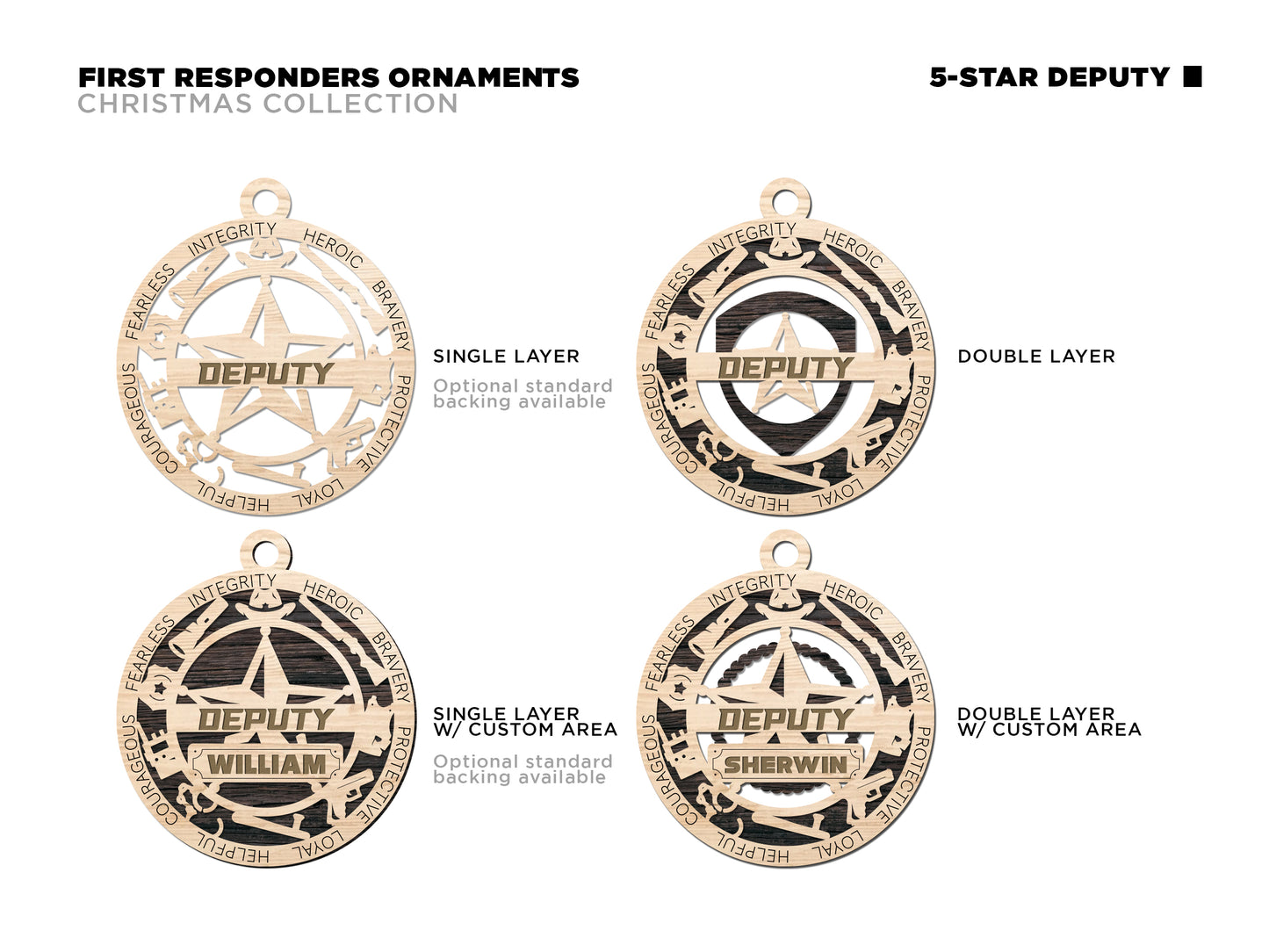 First Responder Ornaments (Customizable)