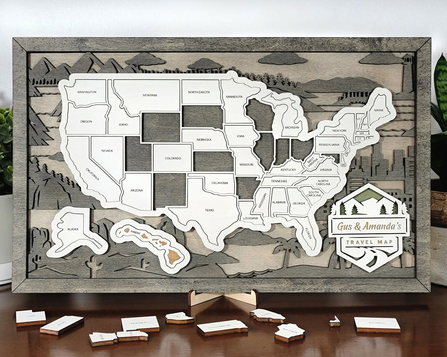 Travel Map-United States (Customizable)