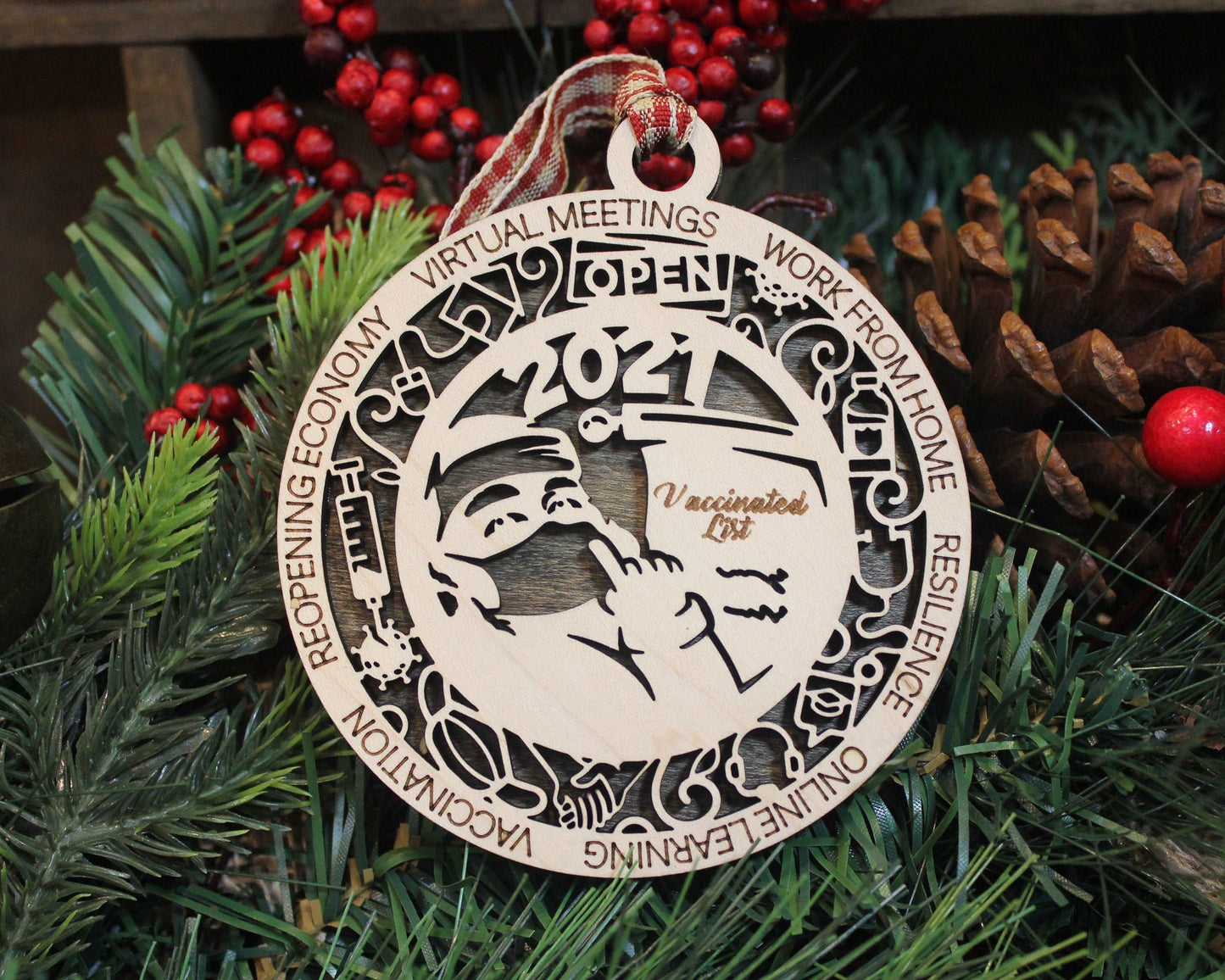 2021 Santa Vaccination List Ornament