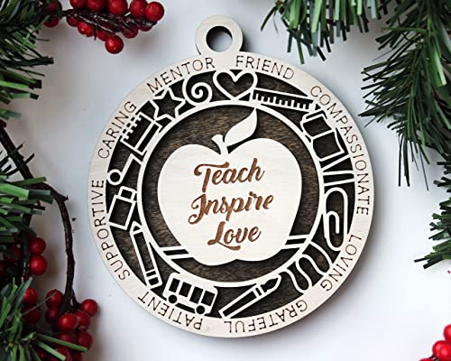 Teach, Inspire, Love Ornament