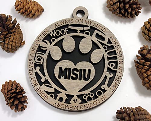 Heart Paw Print Ornament (Customizable)