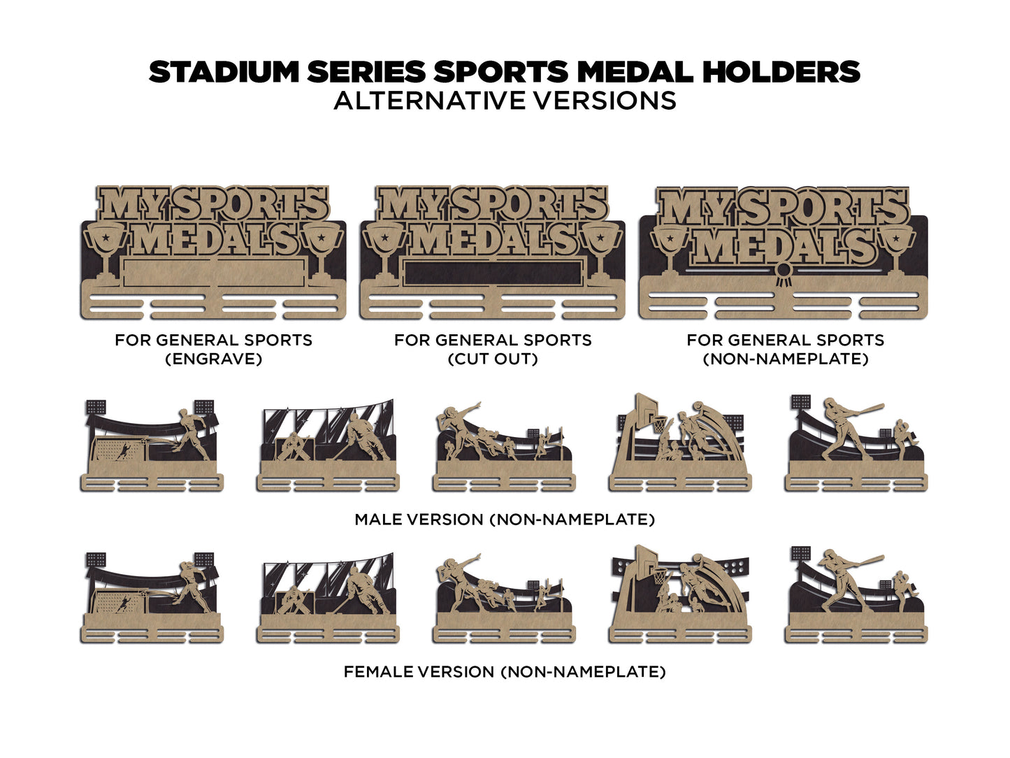 Stadium Series Sports Medal Holder (Customizable)