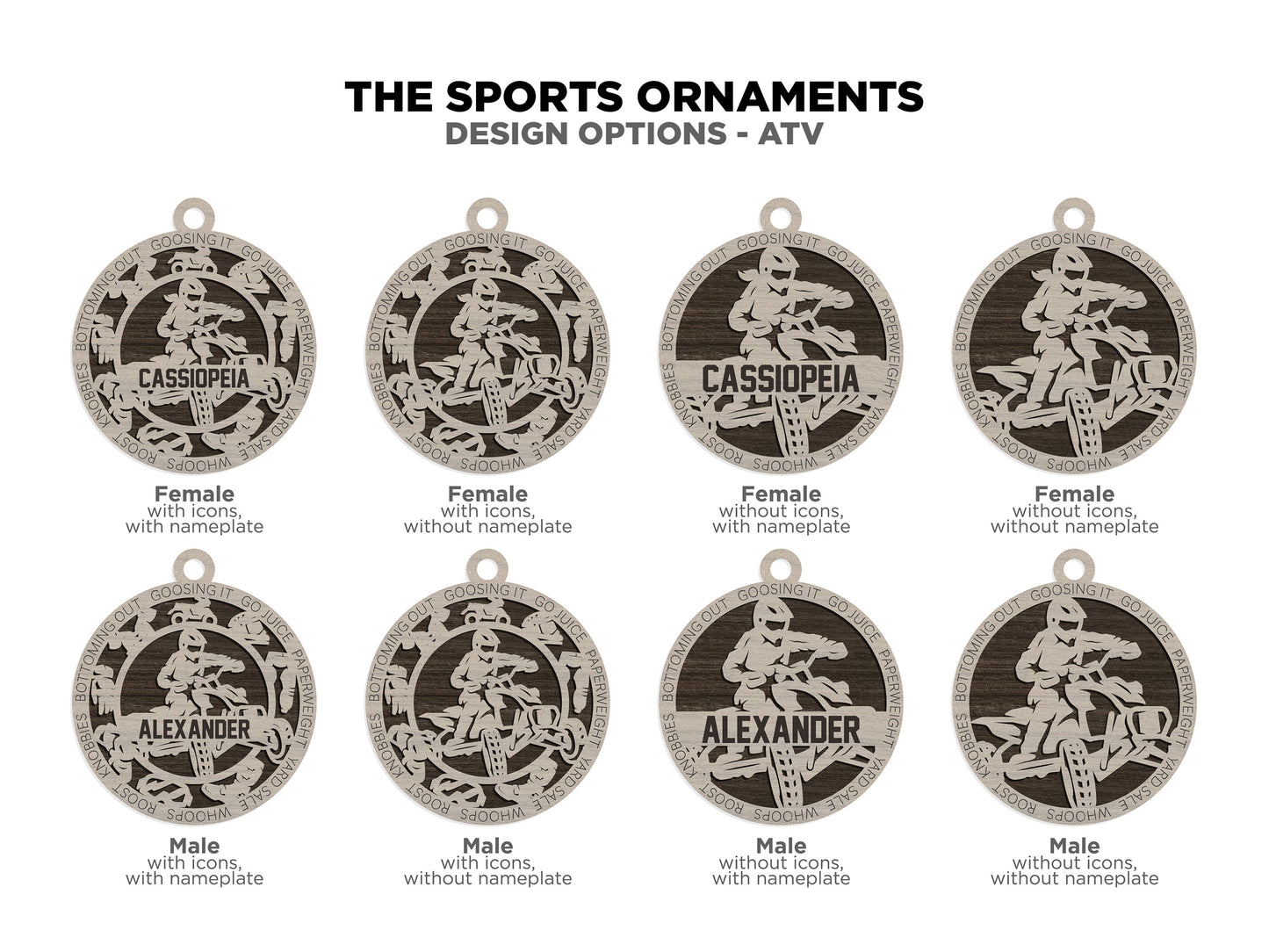 Sport Series Ornaments (Customizable)