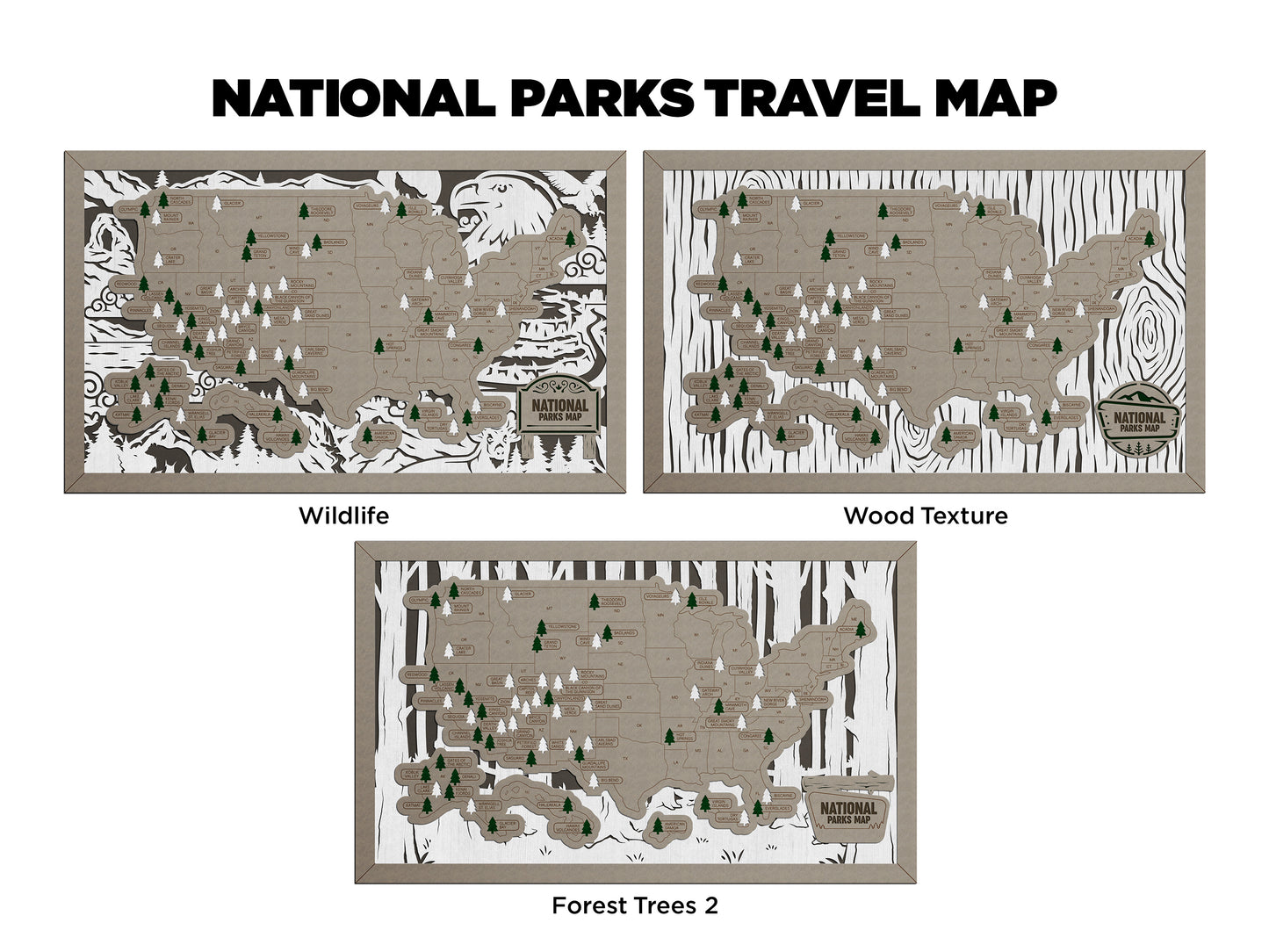 Travel Map-National Parks (Customizable)