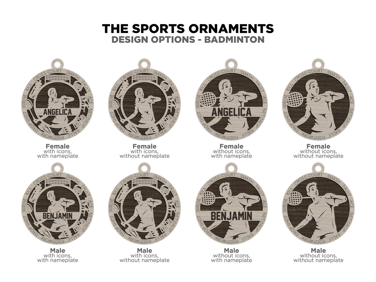 Sport Series Ornaments (Customizable)