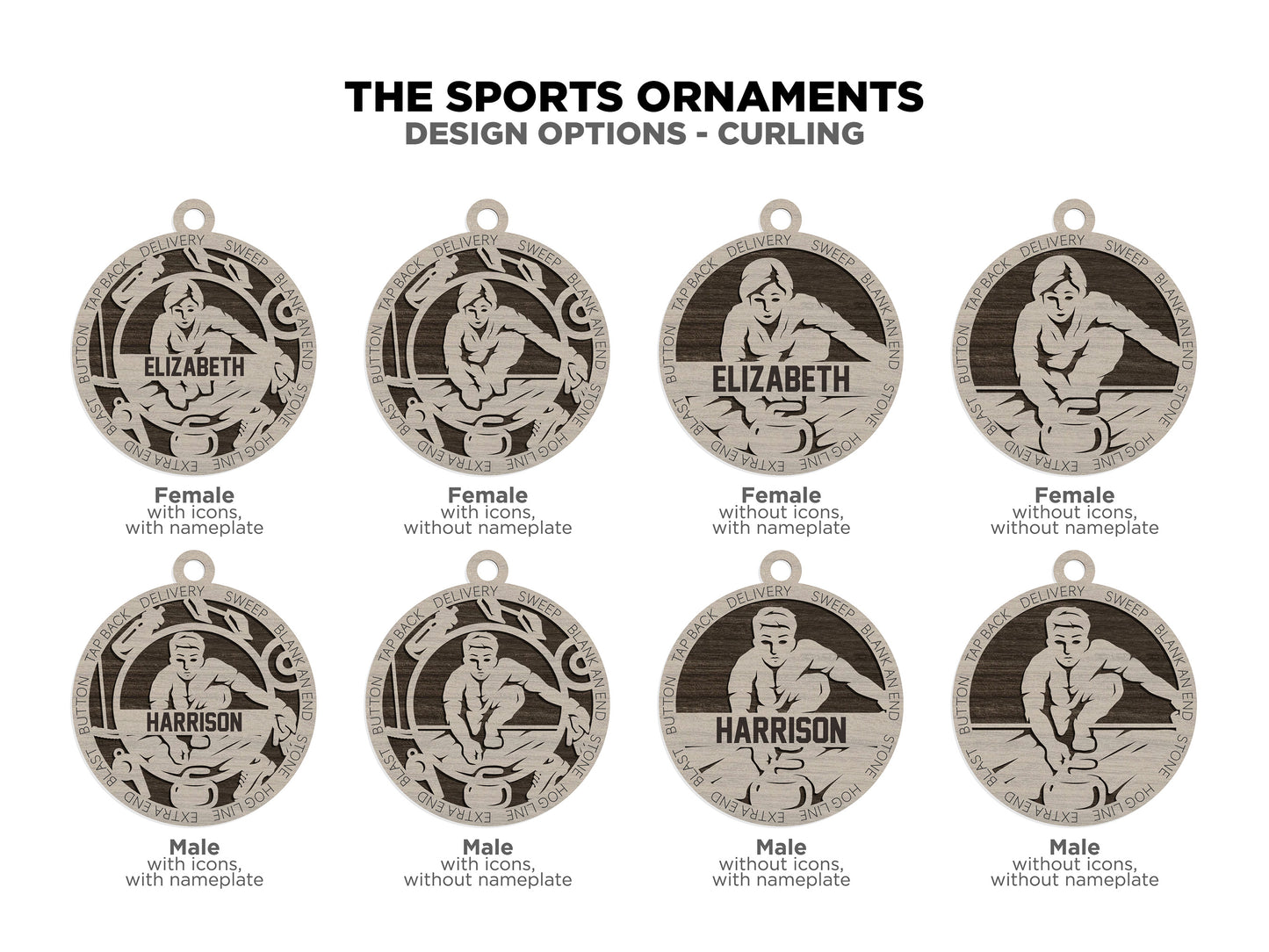 Sport Series Ornaments (Customizable)