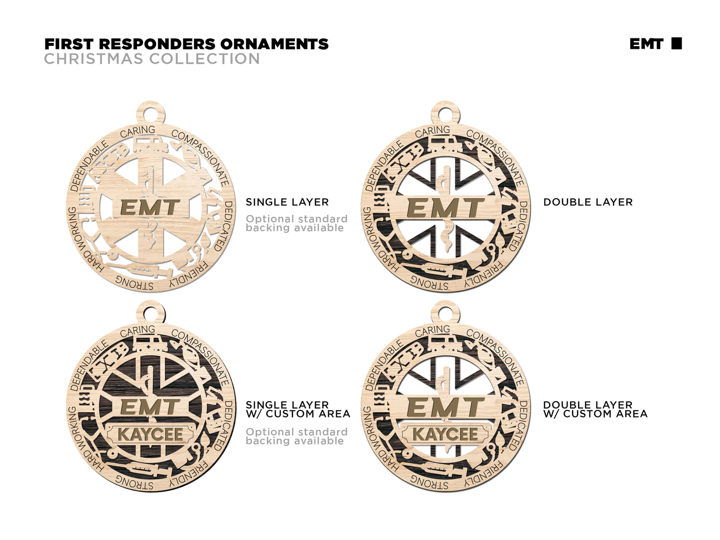 First Responder Ornaments (Customizable)