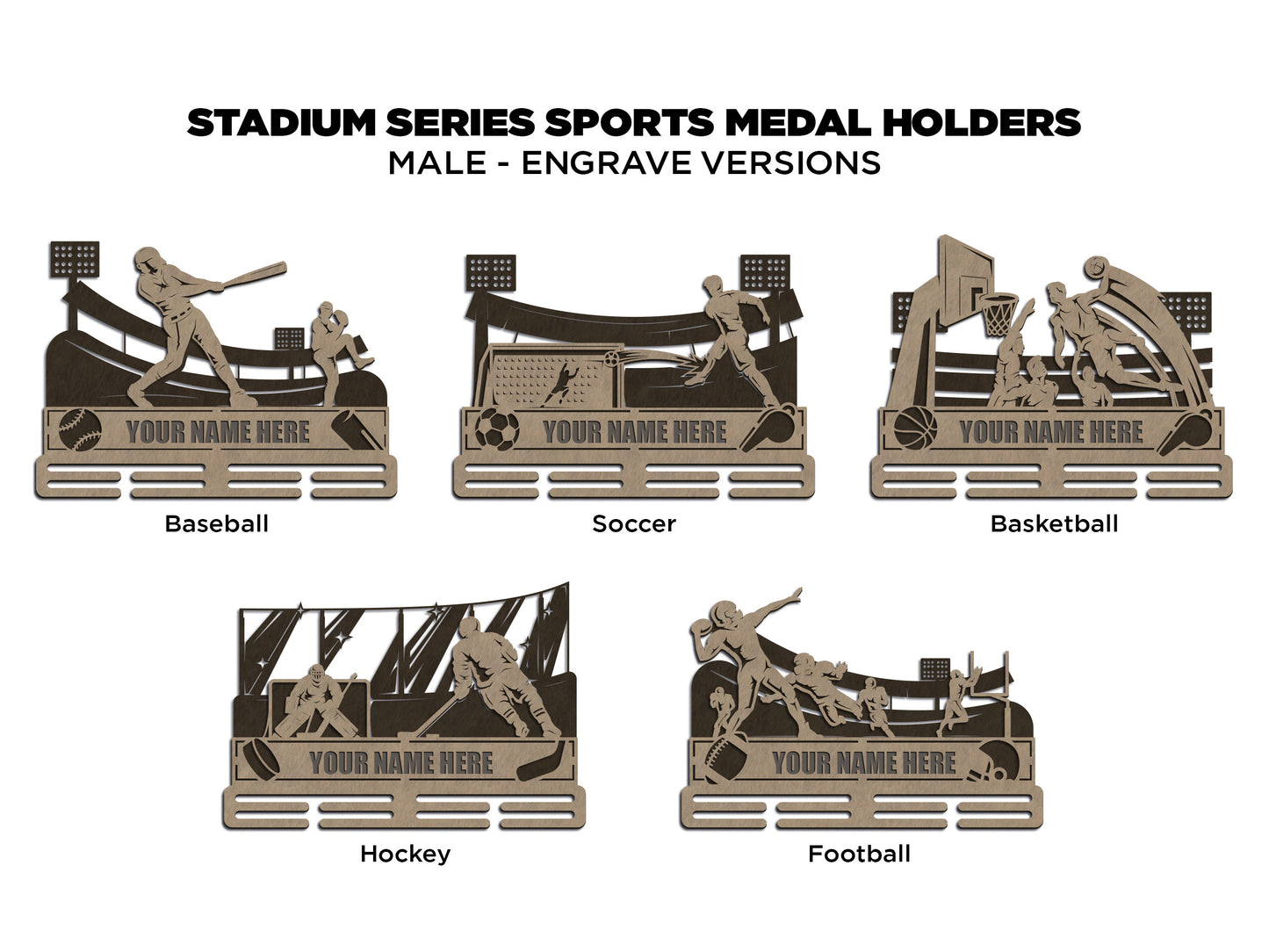 Stadium Series Sports Medal Holder (Customizable)