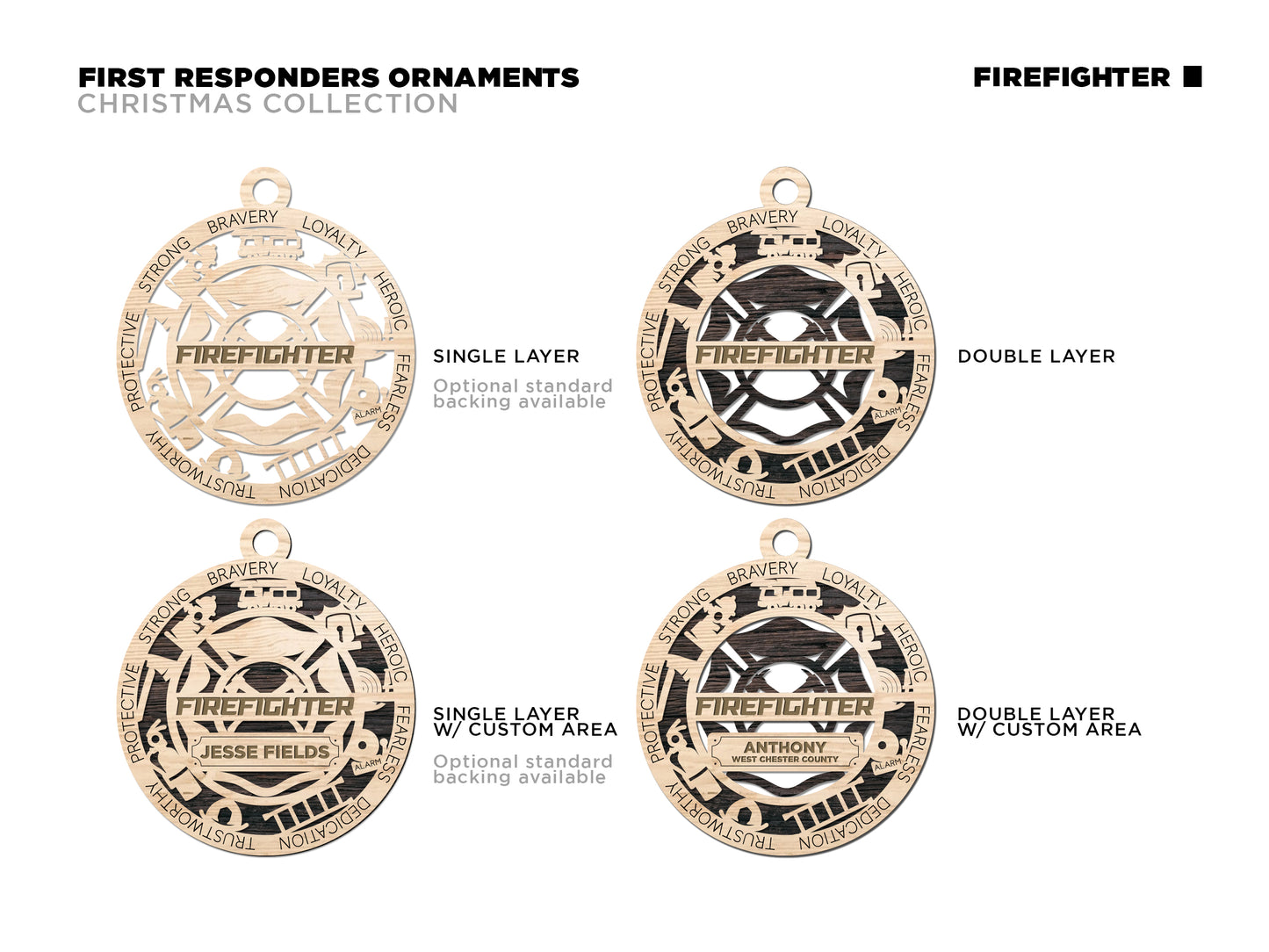 First Responder Ornaments (Customizable)