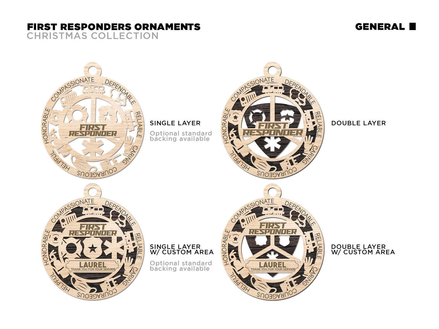 First Responder Ornaments (Customizable)