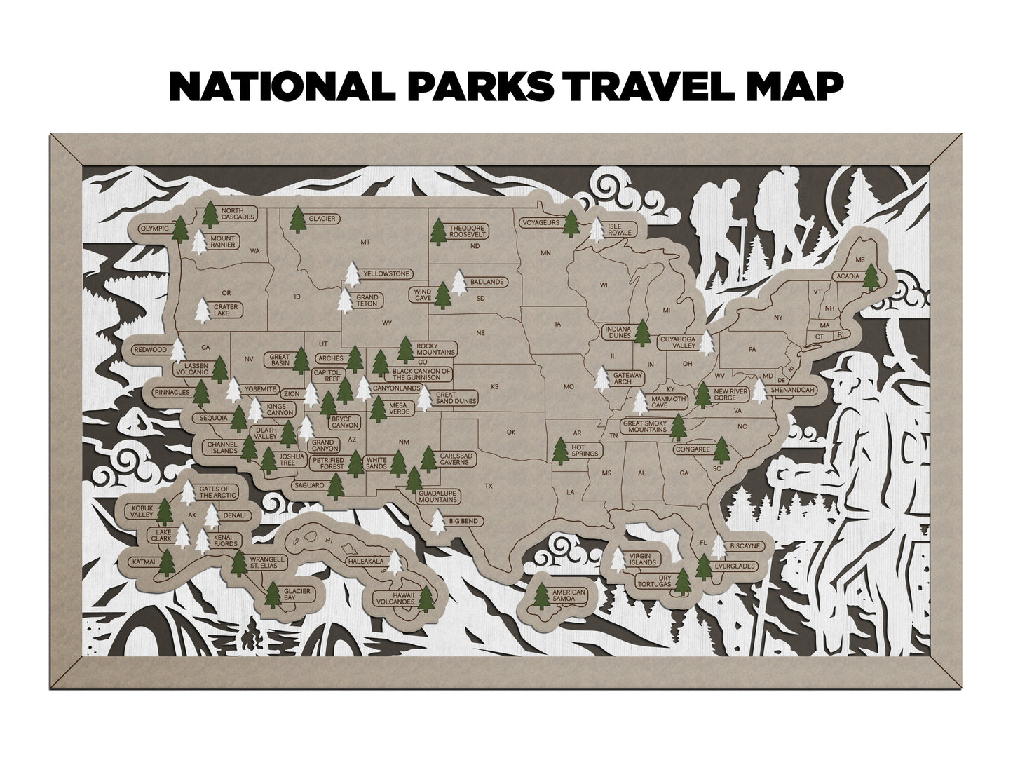 Travel Map-National Parks (Customizable)