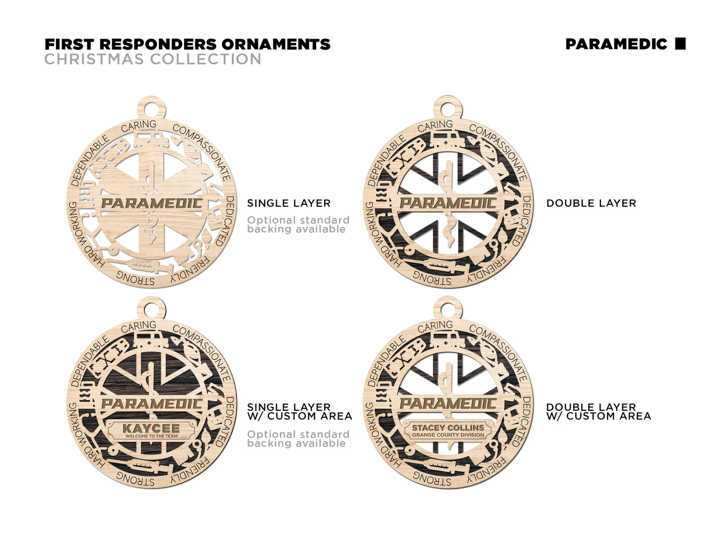 First Responder Ornaments (Customizable)