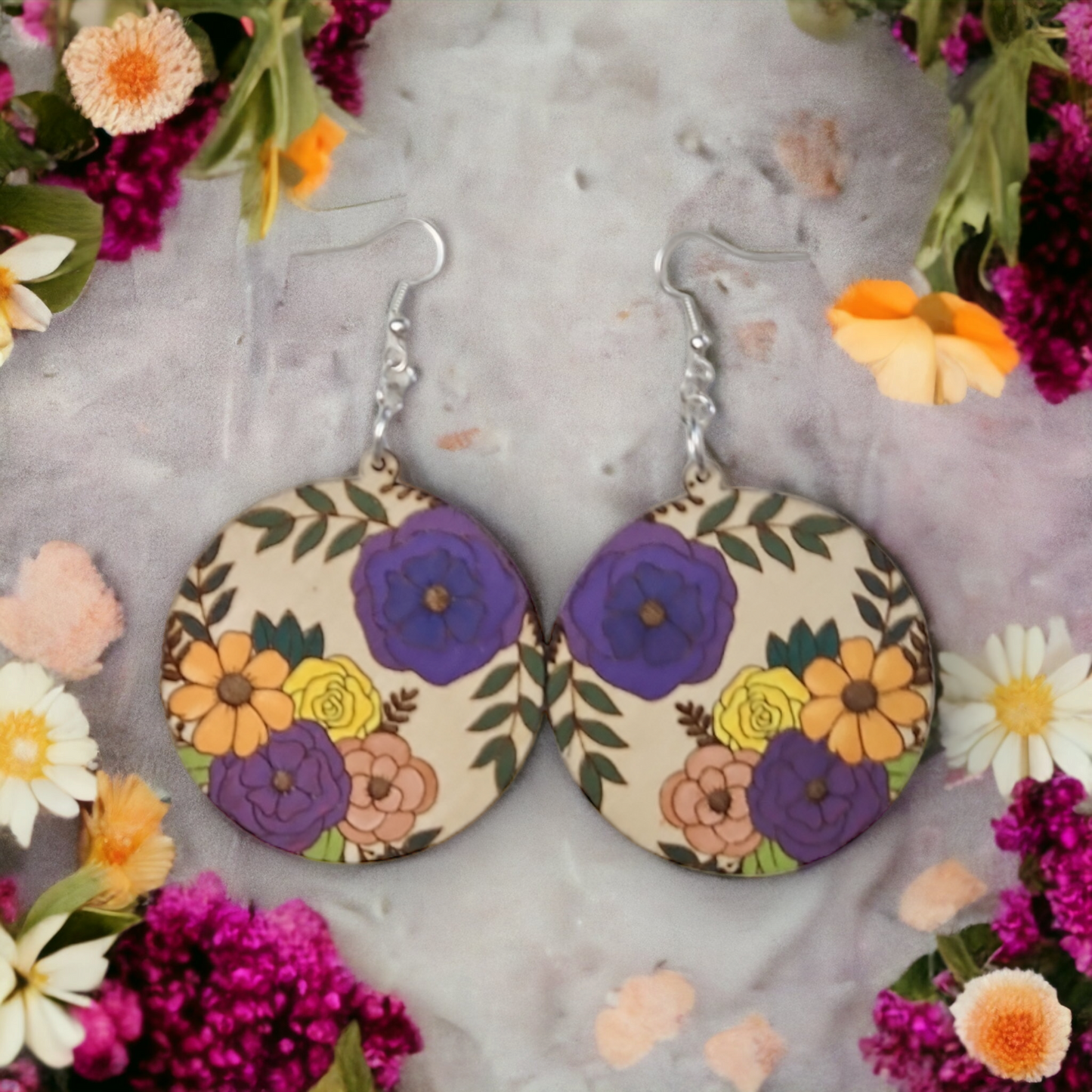 Wildflower Round Earrings