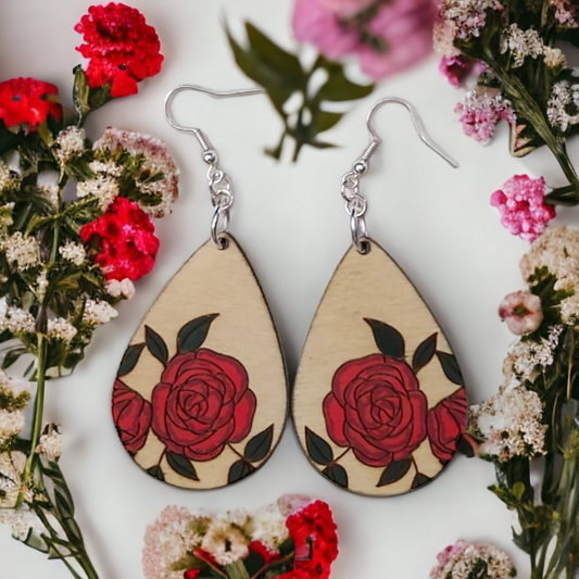 Teardrop Rose Earrings