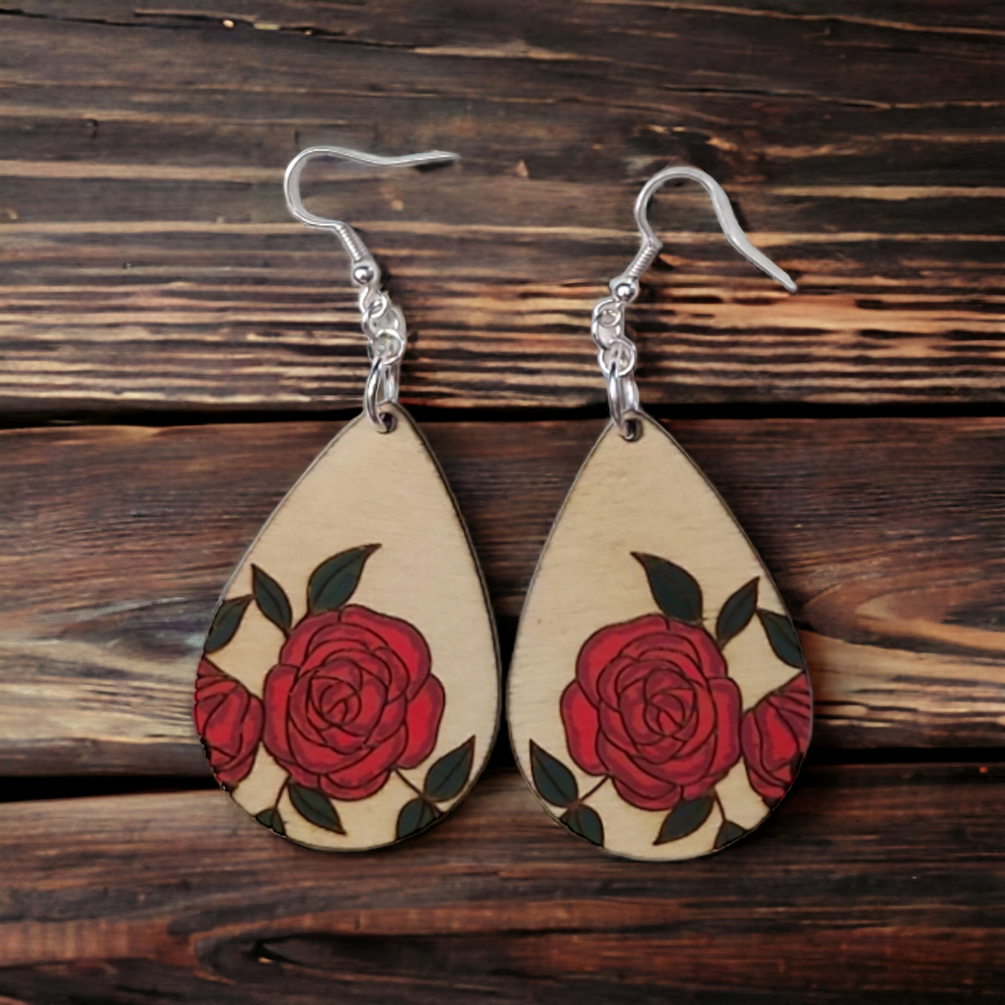 Teardrop Rose Earrings