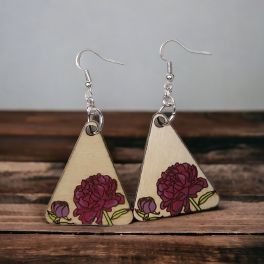 Peony Triangle Earrings