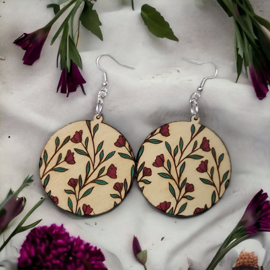 Floral Round Earrings