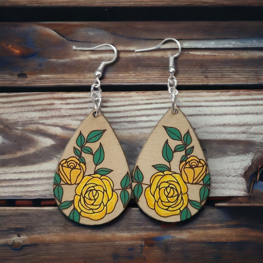 Dual Rose Teardrop Earrings