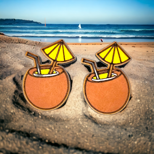 Tropical Drink Stud Earrings