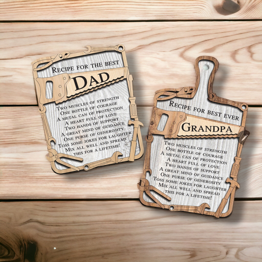 Recipe for a Perfect Dad or Grandpa: Handmade Wooden Father's Day Recipe Plaque