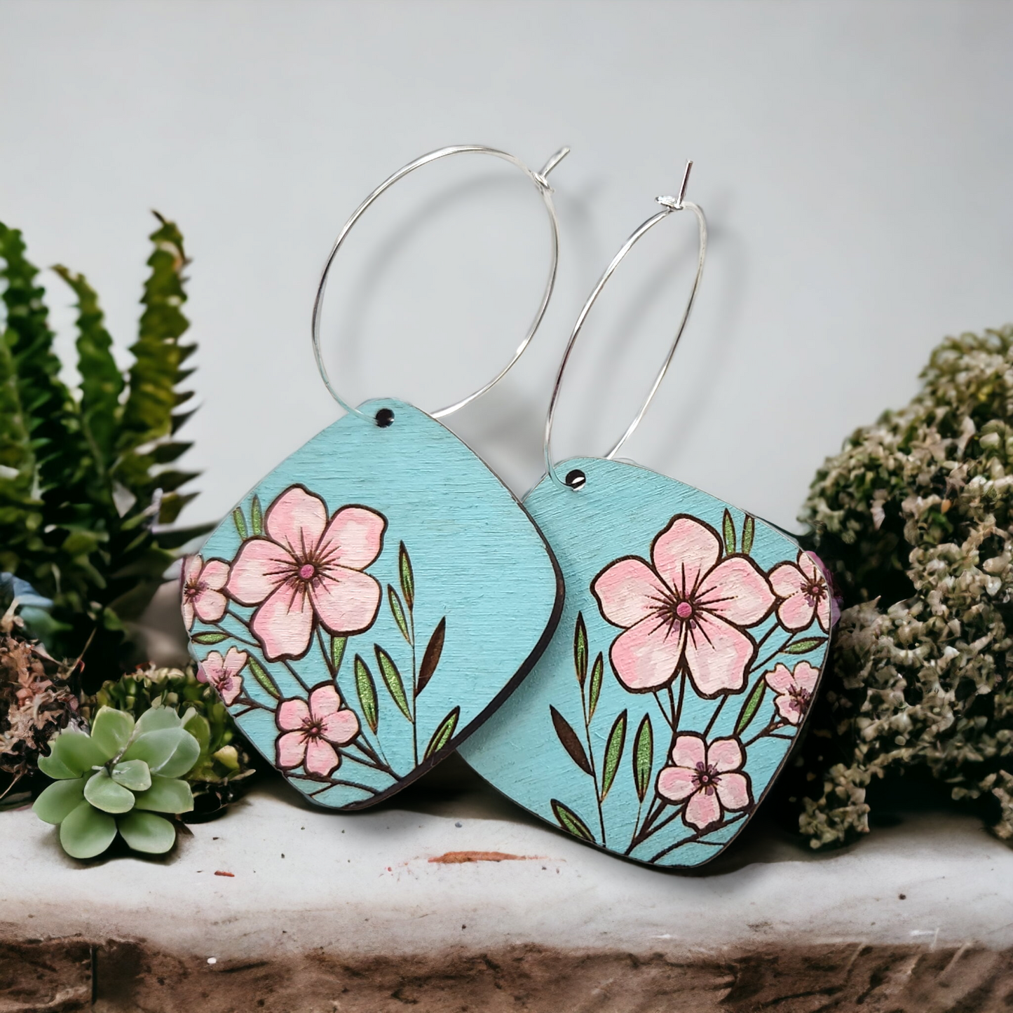 Embrace the Beauty of Blossoms! Handmade Wooden Blossom Earrings