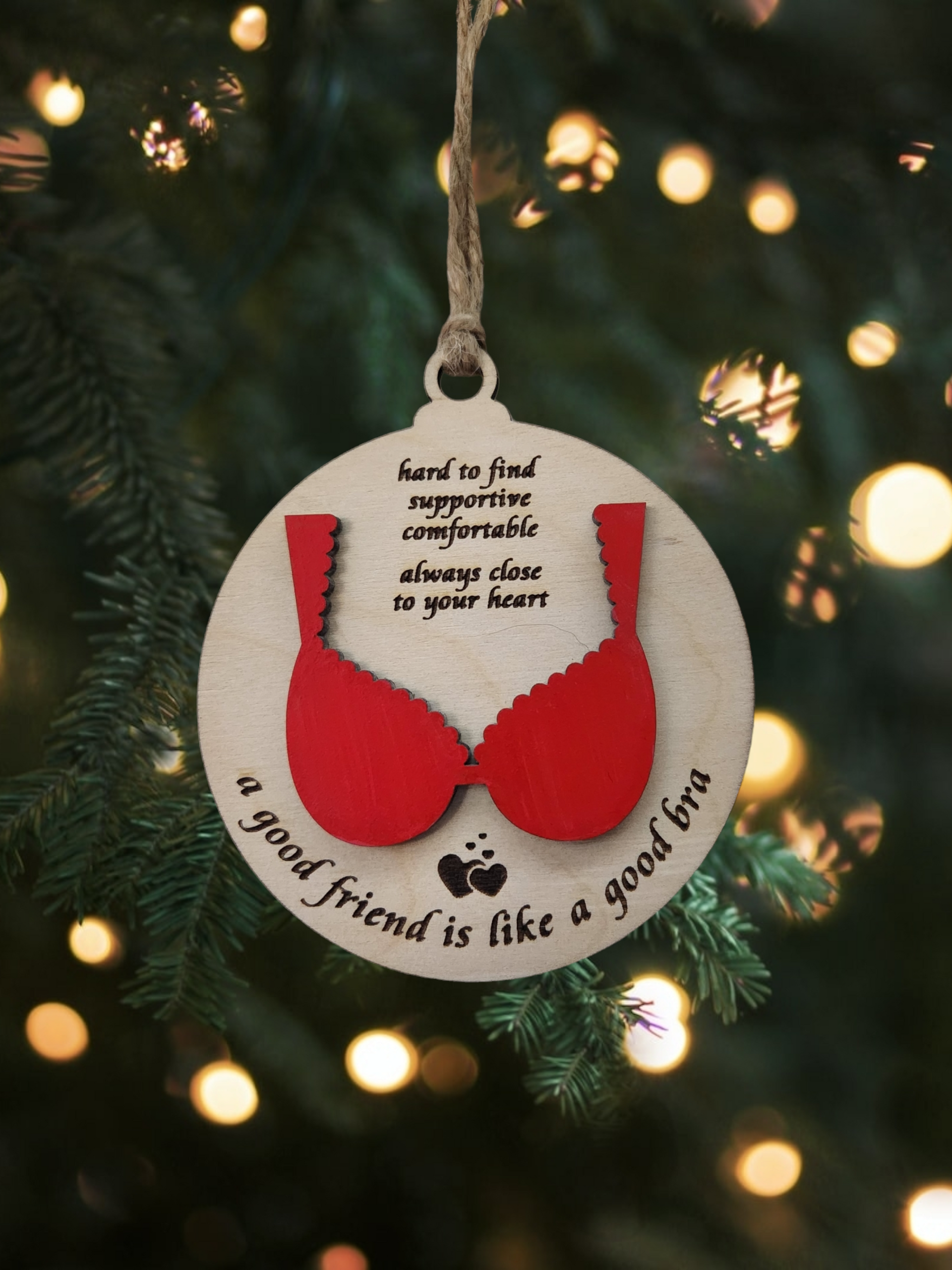 Christmas Artisan-Crafted Personalized Good Friend is Like a Good BraWooden  Ornament 